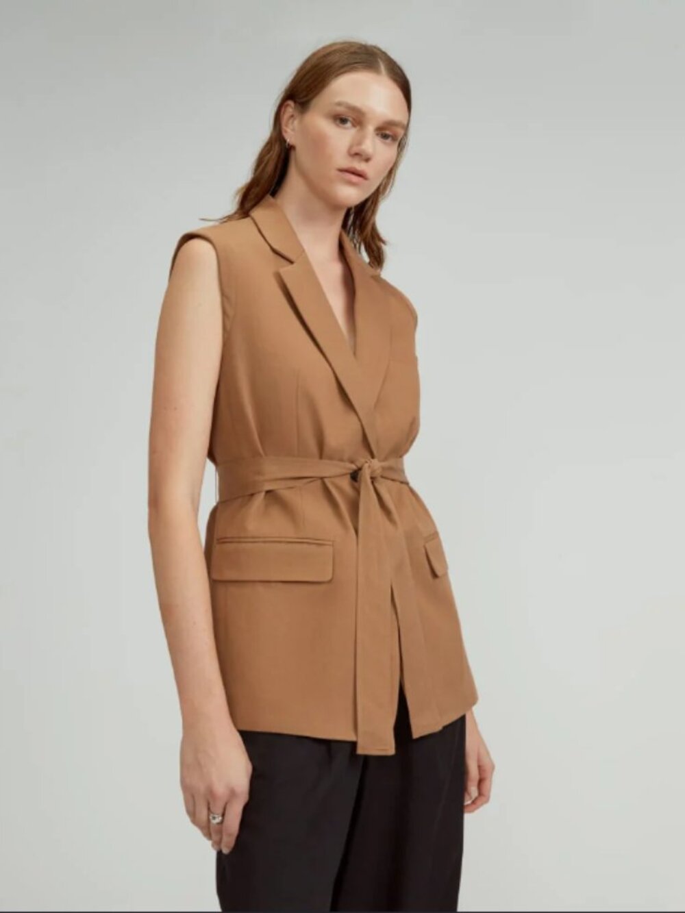 Everlane Sleeveless Blazer (Tan) size 0